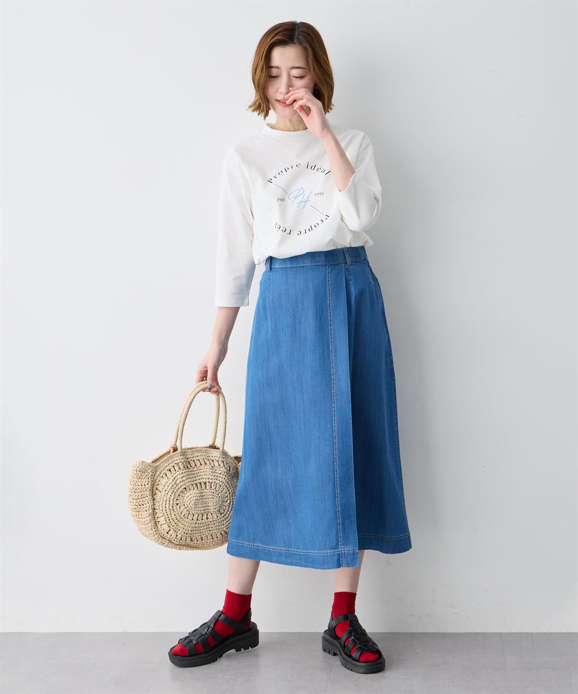 Petit Honfleur デニムタックスカート_sub_13