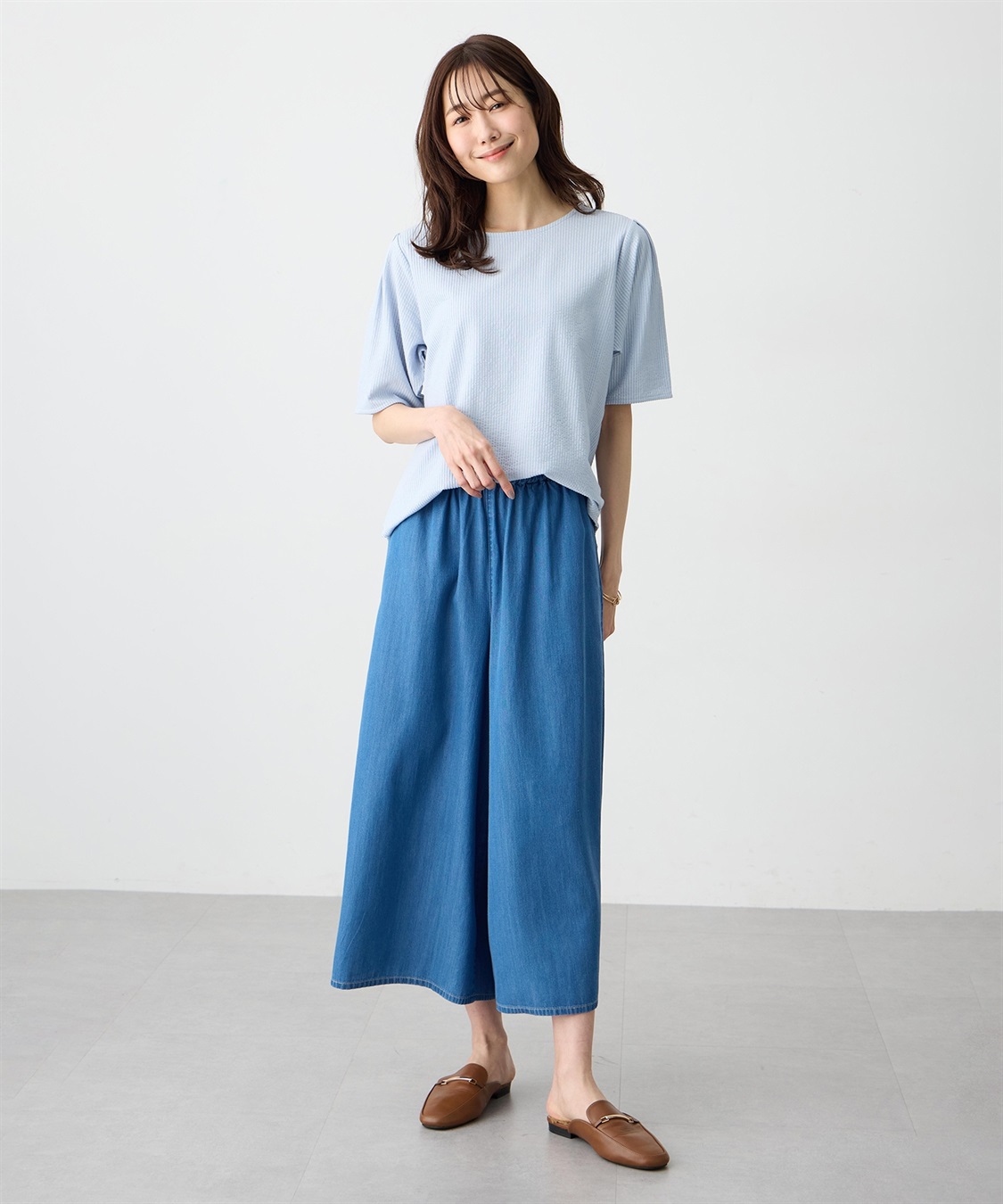 Petit Honfleur デニムワイドPTガウチョパンツ【すご楽】_sub_9