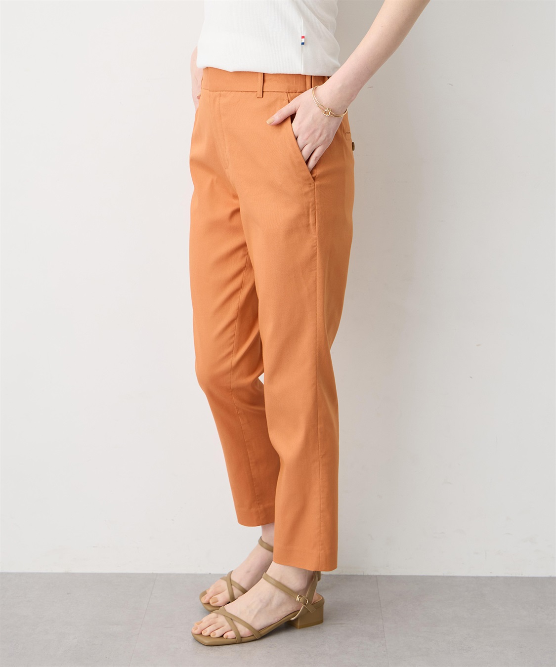 Petit Honfleur 【すご楽シリーズ】バーズアイストレッチテーパードパンツ【後ろウエストゴム】_sub_3