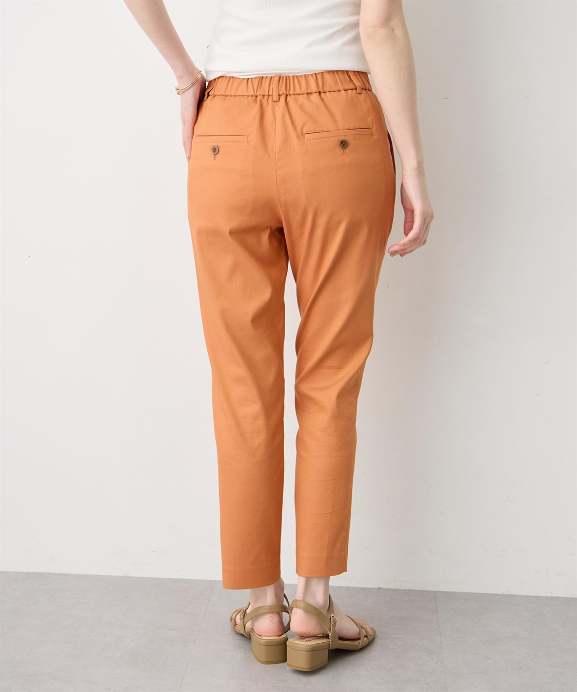 Petit Honfleur 【すご楽シリーズ】バーズアイストレッチテーパードパンツ【後ろウエストゴム】_sub_4