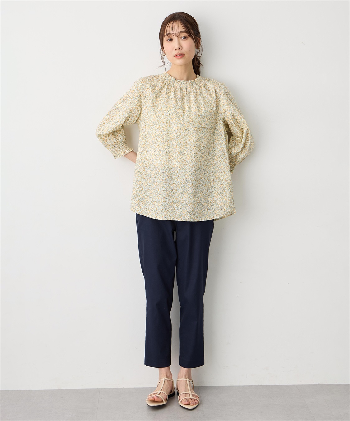 Petit Honfleur 【すご楽シリーズ】バーズアイストレッチテーパードパンツ【後ろウエストゴム】_sub_11