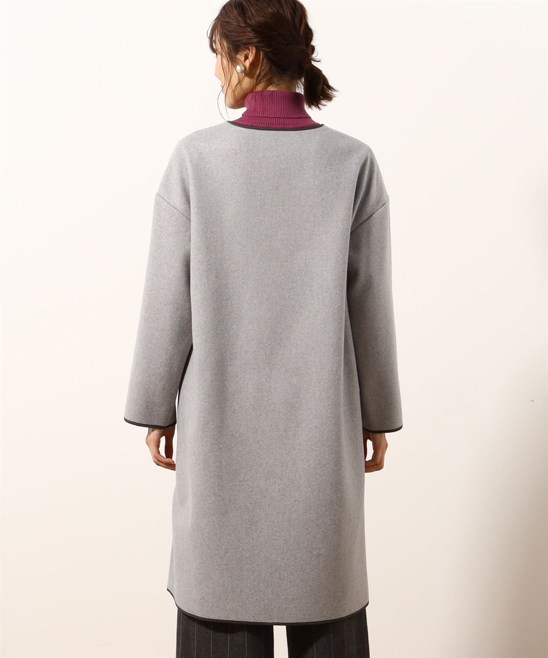 Petit Honfleur パインピングノーカラーコート_sub_3