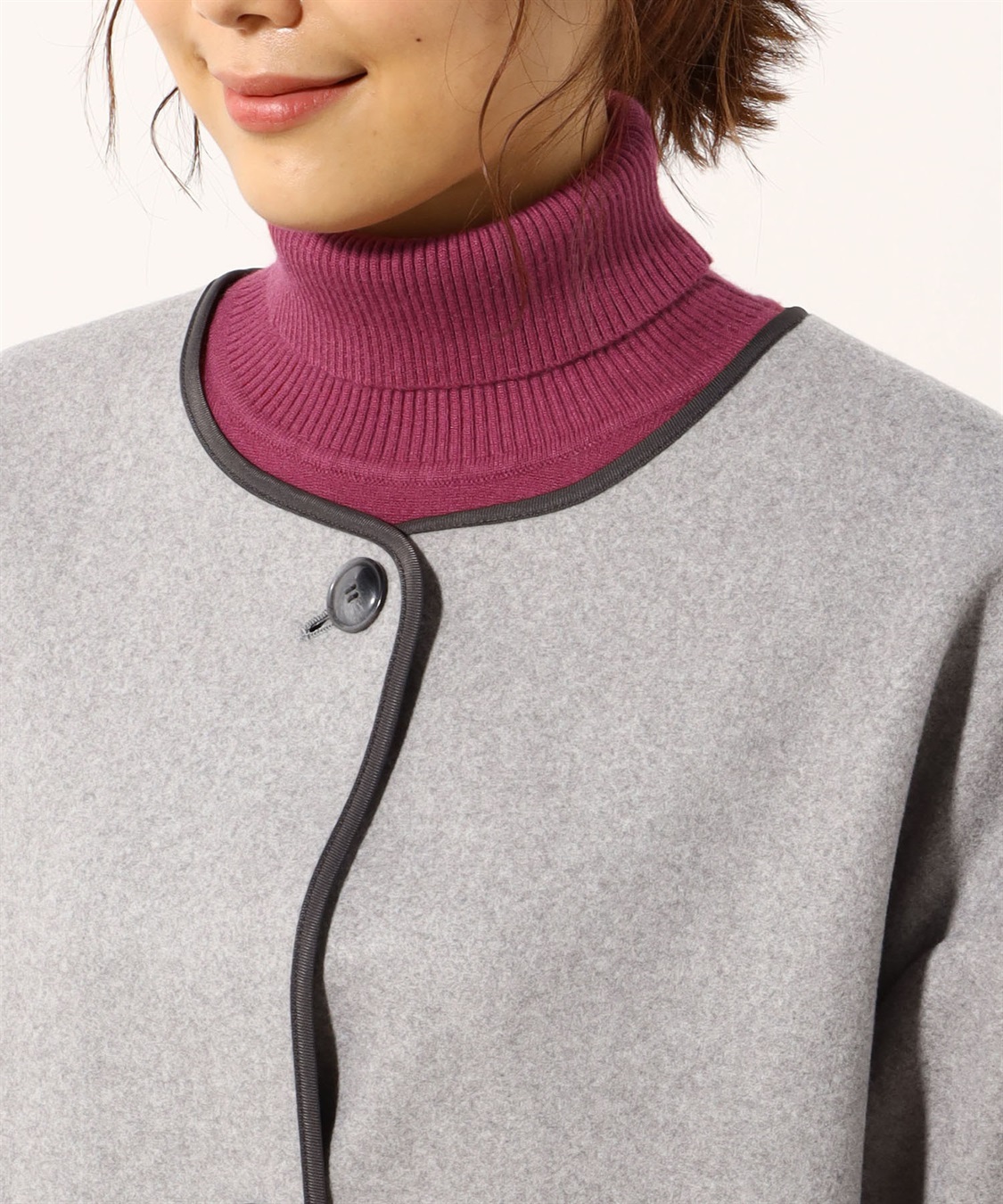 Petit Honfleur パインピングノーカラーコート_sub_4