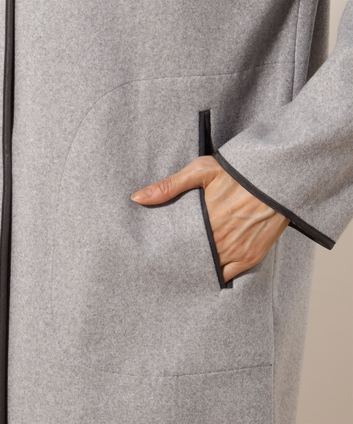 Petit Honfleur パインピングノーカラーコート_sub_6