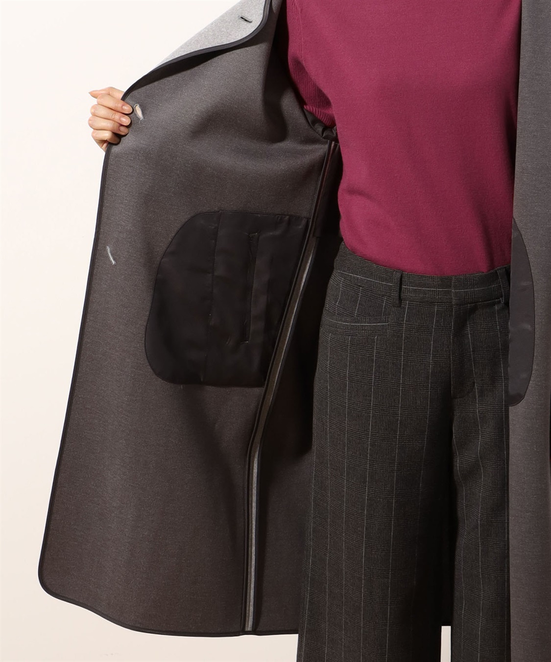 Petit Honfleur パインピングノーカラーコート_sub_9