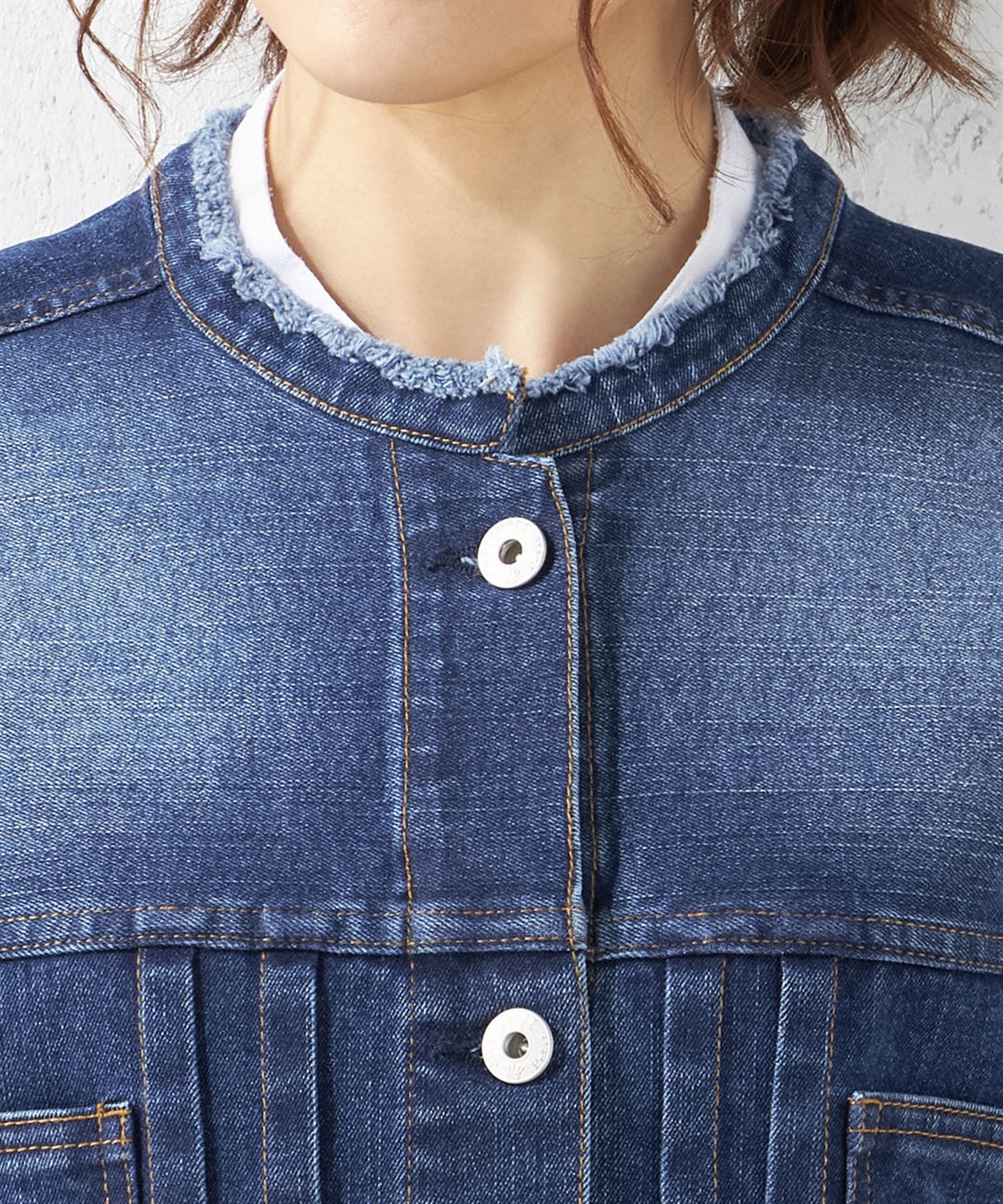 Petit Honfleur ノーカラーデニムジャケット_sub_5