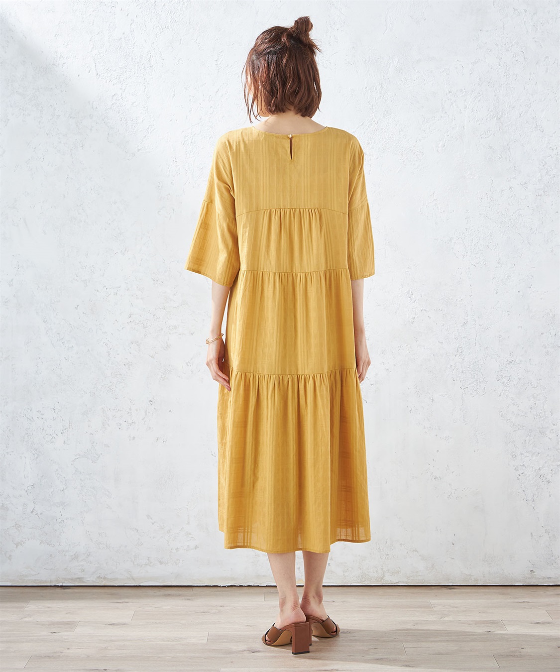 Petit Honfleur チェックジャガードティアードワンピース_sub_2