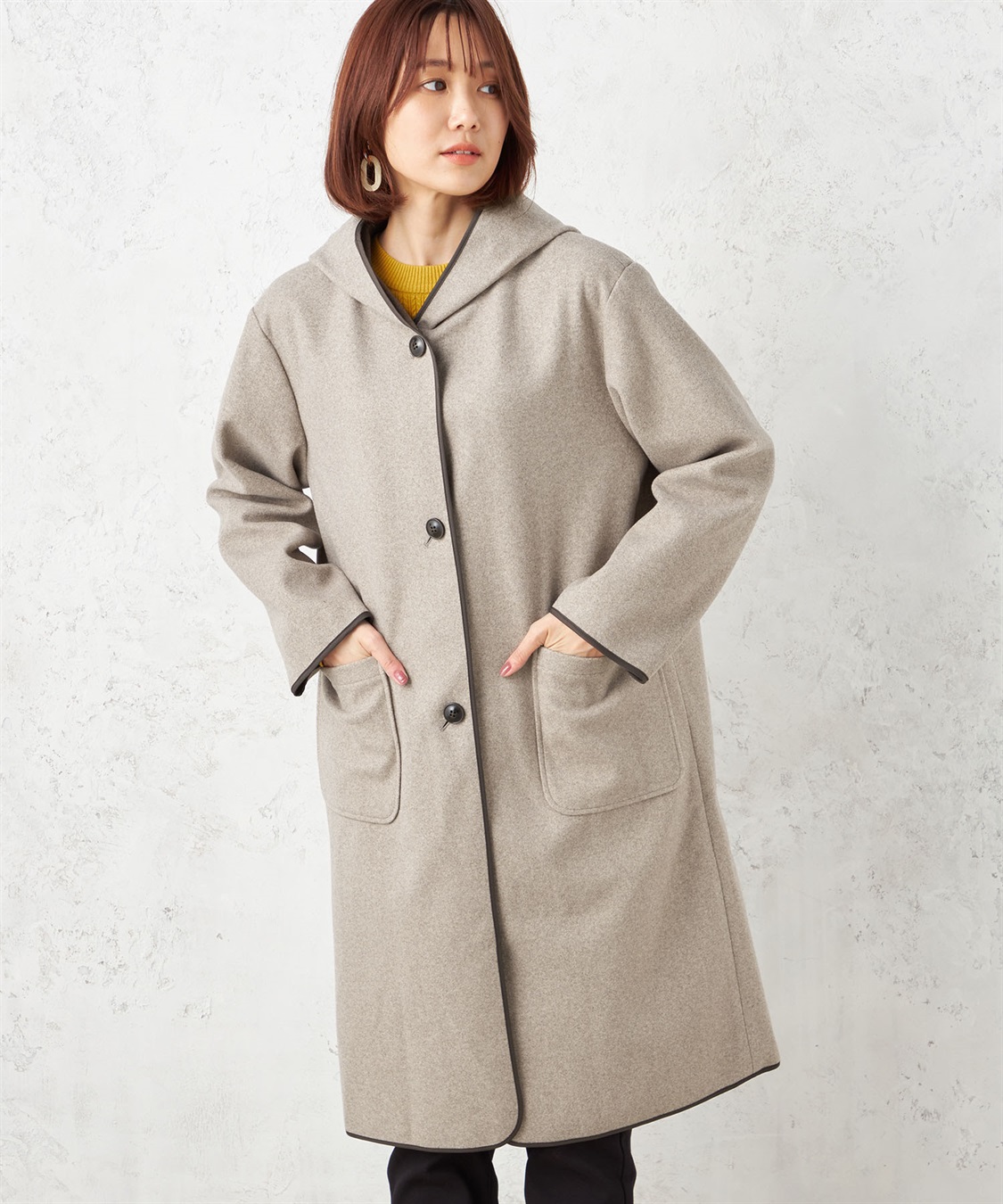 Petit Honfleur ウールライクフードコート_sub_4