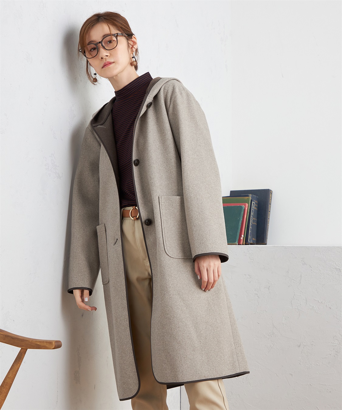 Petit Honfleur ウールライクフードコート_sub_13