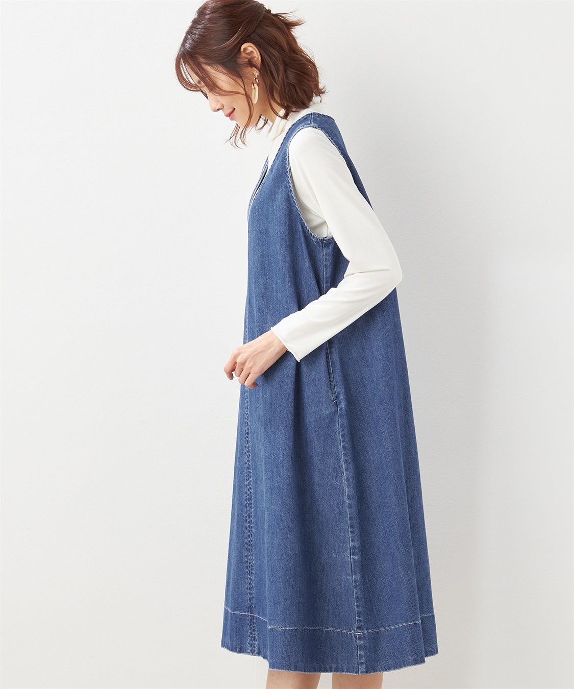 Petit Honfleur デニムジャンパースカート_sub_1