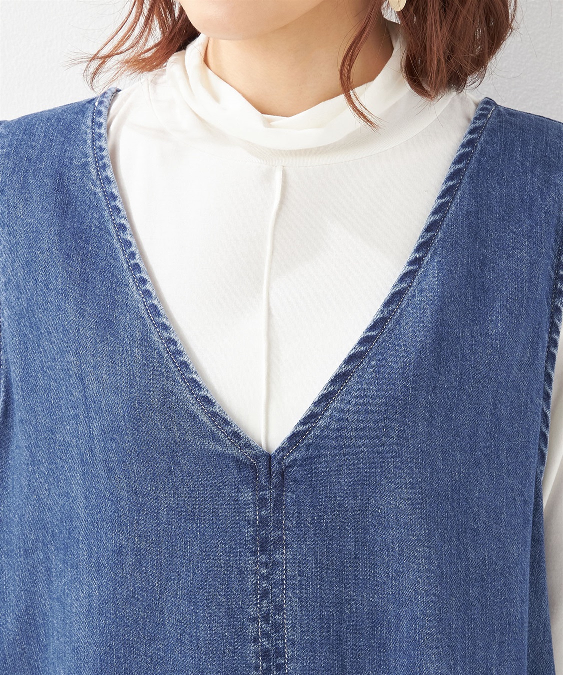 Petit Honfleur デニムジャンパースカート_sub_3