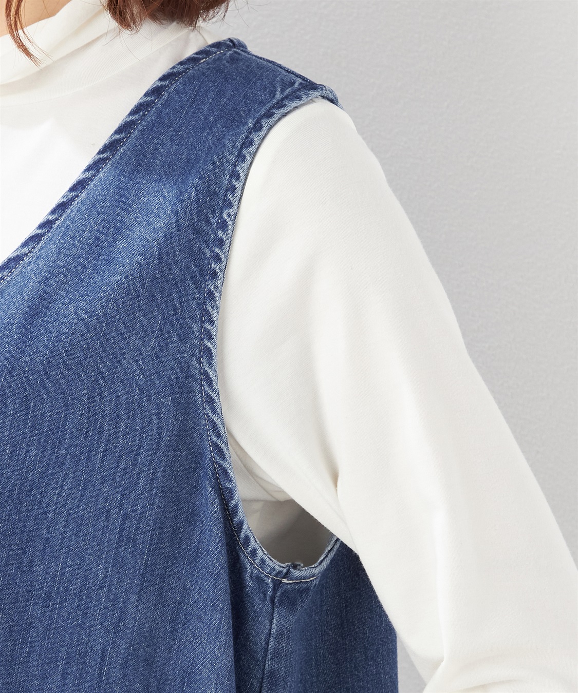 Petit Honfleur デニムジャンパースカート_sub_4