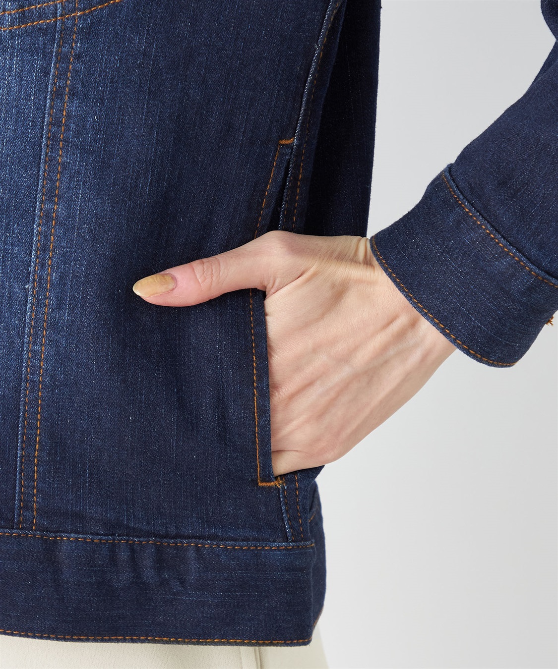 Petit Honfleur ノーカラーデニムジャケット_sub_6