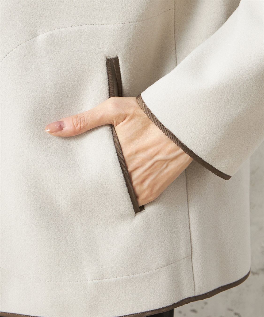 Petit Honfleur フェイクウールノーカラージャケット_sub_7