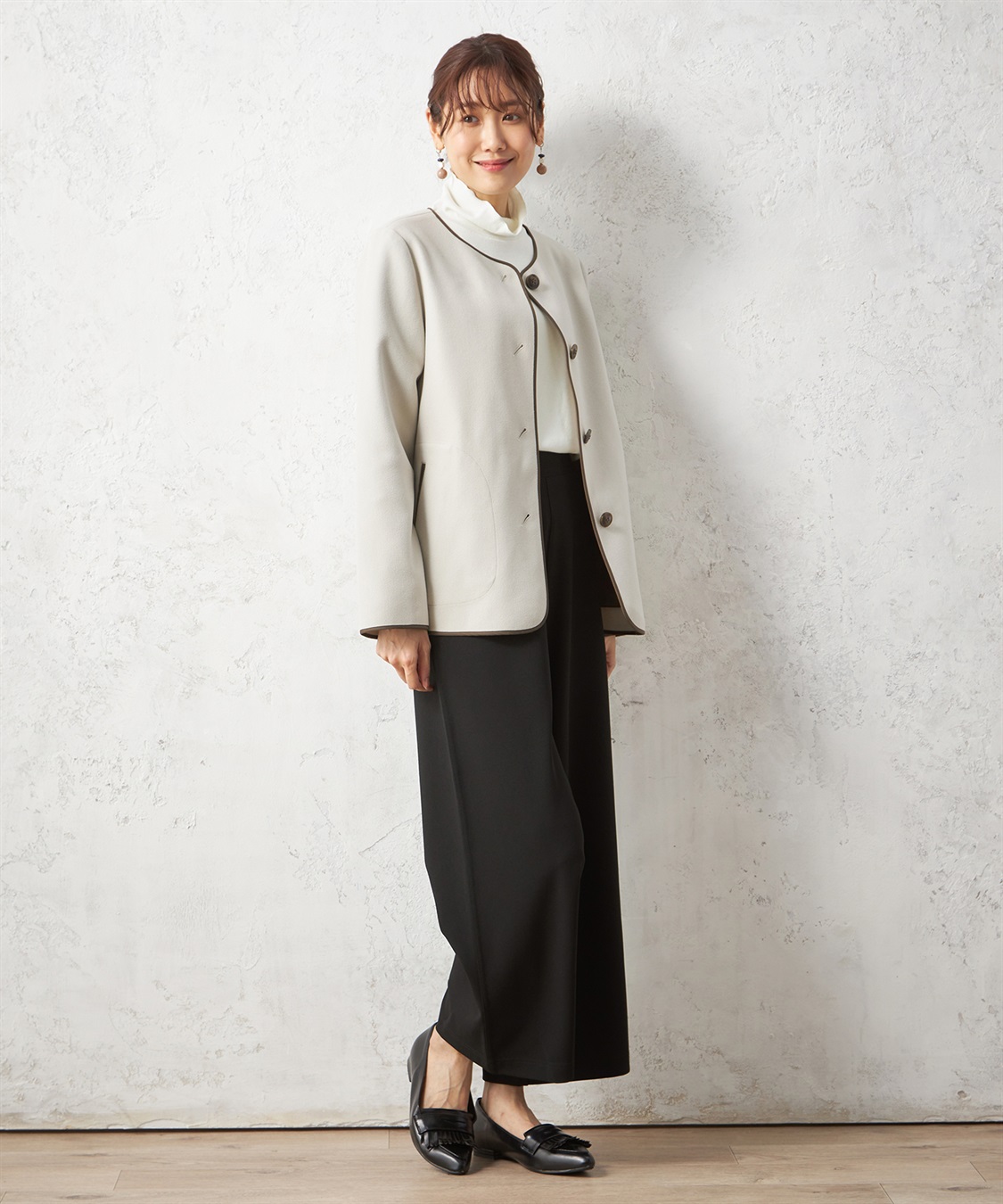 Petit Honfleur フェイクウールノーカラージャケット_sub_11