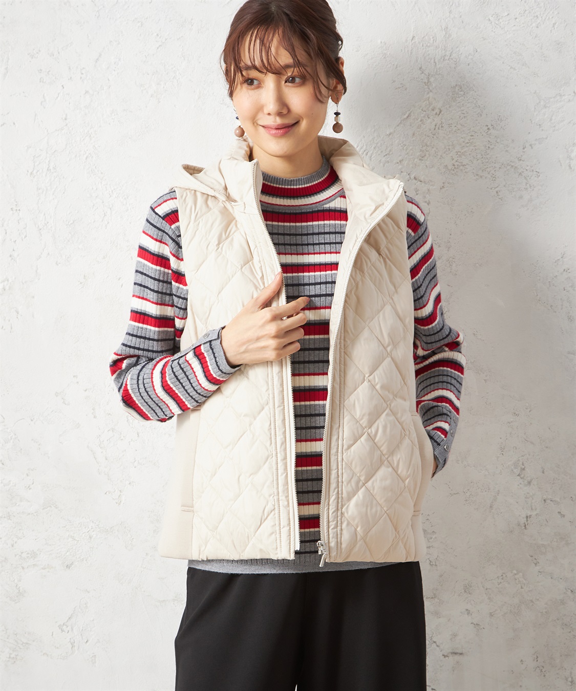 Petit Honfleur ハイブリットダウンベスト_sub_1