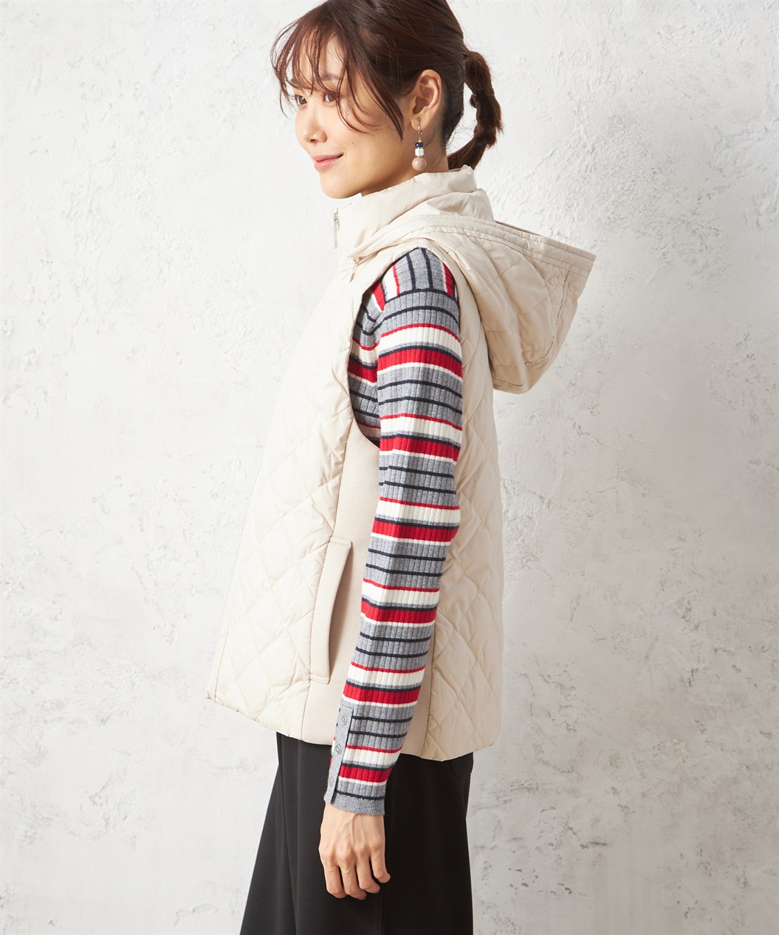 Petit Honfleur ハイブリットダウンベスト_sub_2