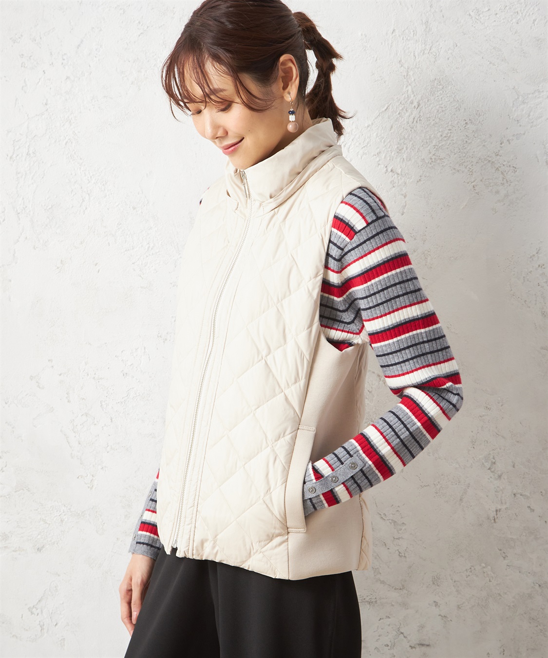 Petit Honfleur ハイブリットダウンベスト_sub_5