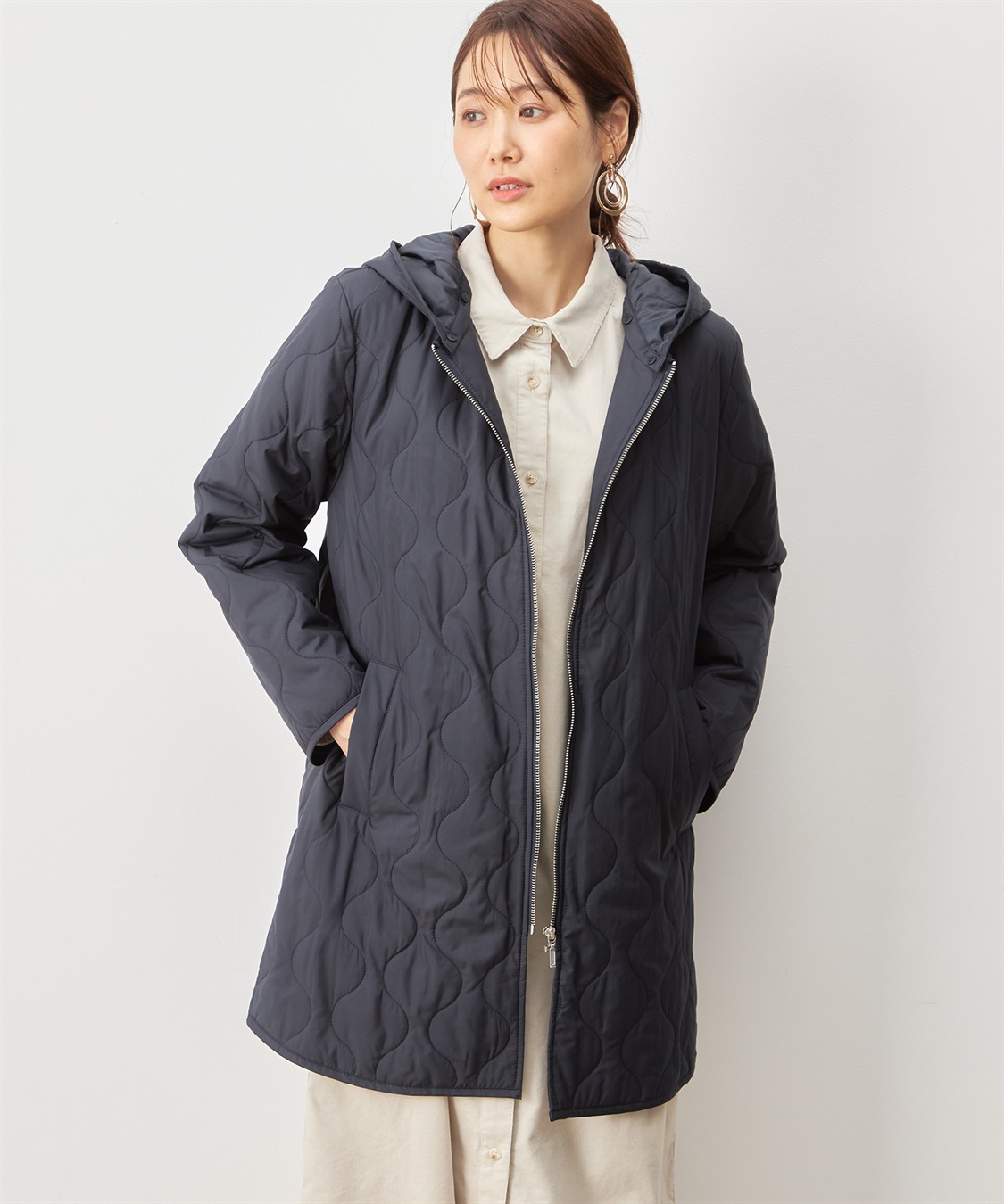 Petit Honfleur キルトロングコート_sub_4