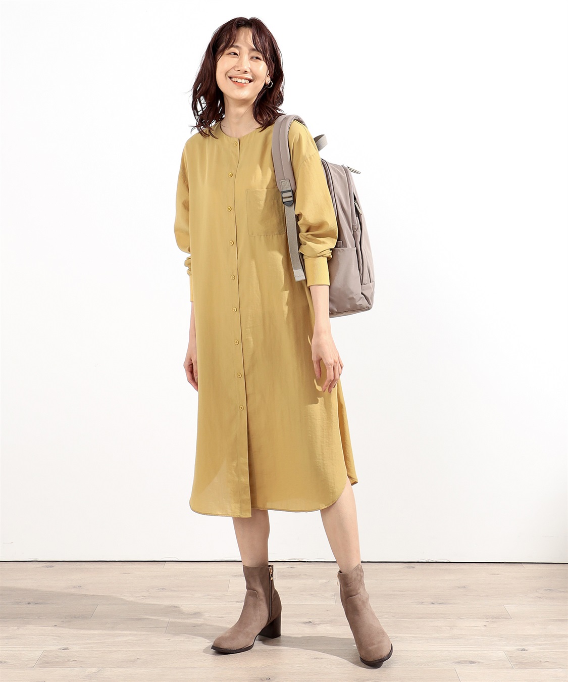 リブ袖シャツワンピース Petit Honfleur｜クロスプラス公式通販サイト