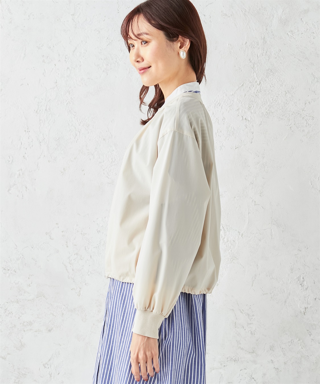 Petit Honfleur 【はっ水】【防花粉】ギャザーライトブルゾン_sub_2