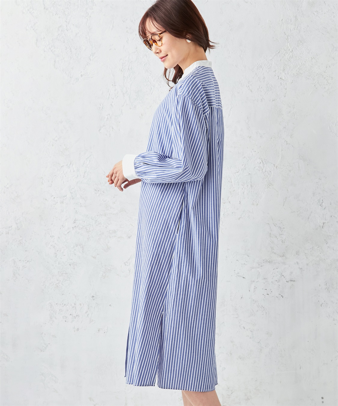 ストライプロングシャツワンピース Petit Honfleur｜クロスプラス公式