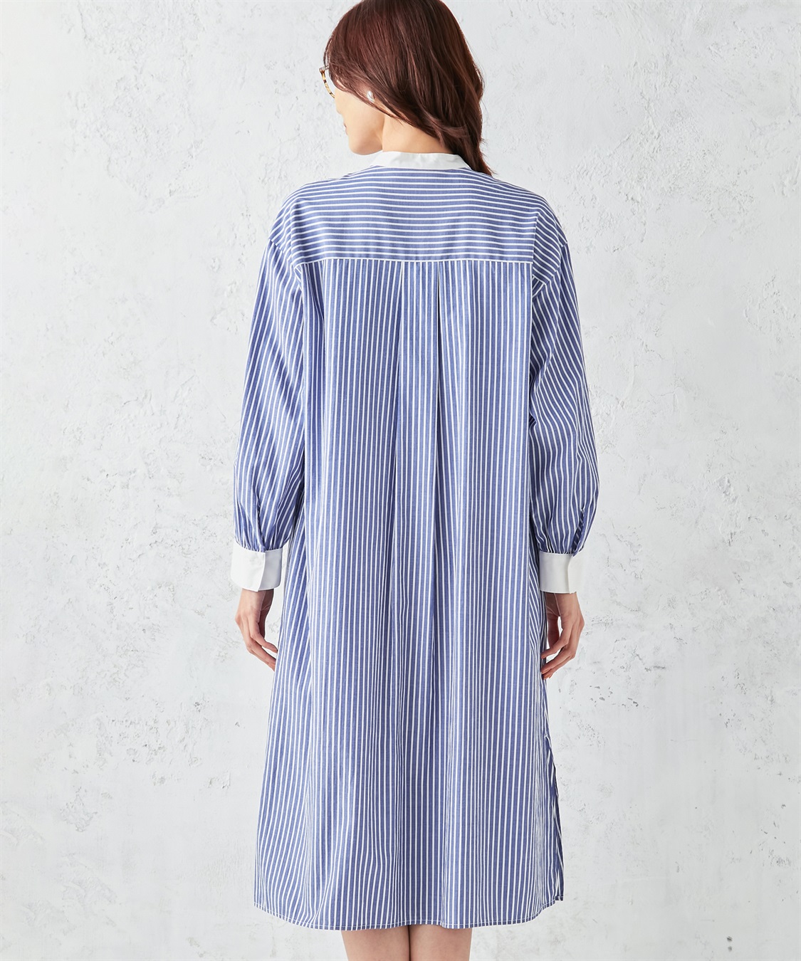 ストライプロングシャツワンピース Petit Honfleur｜クロス