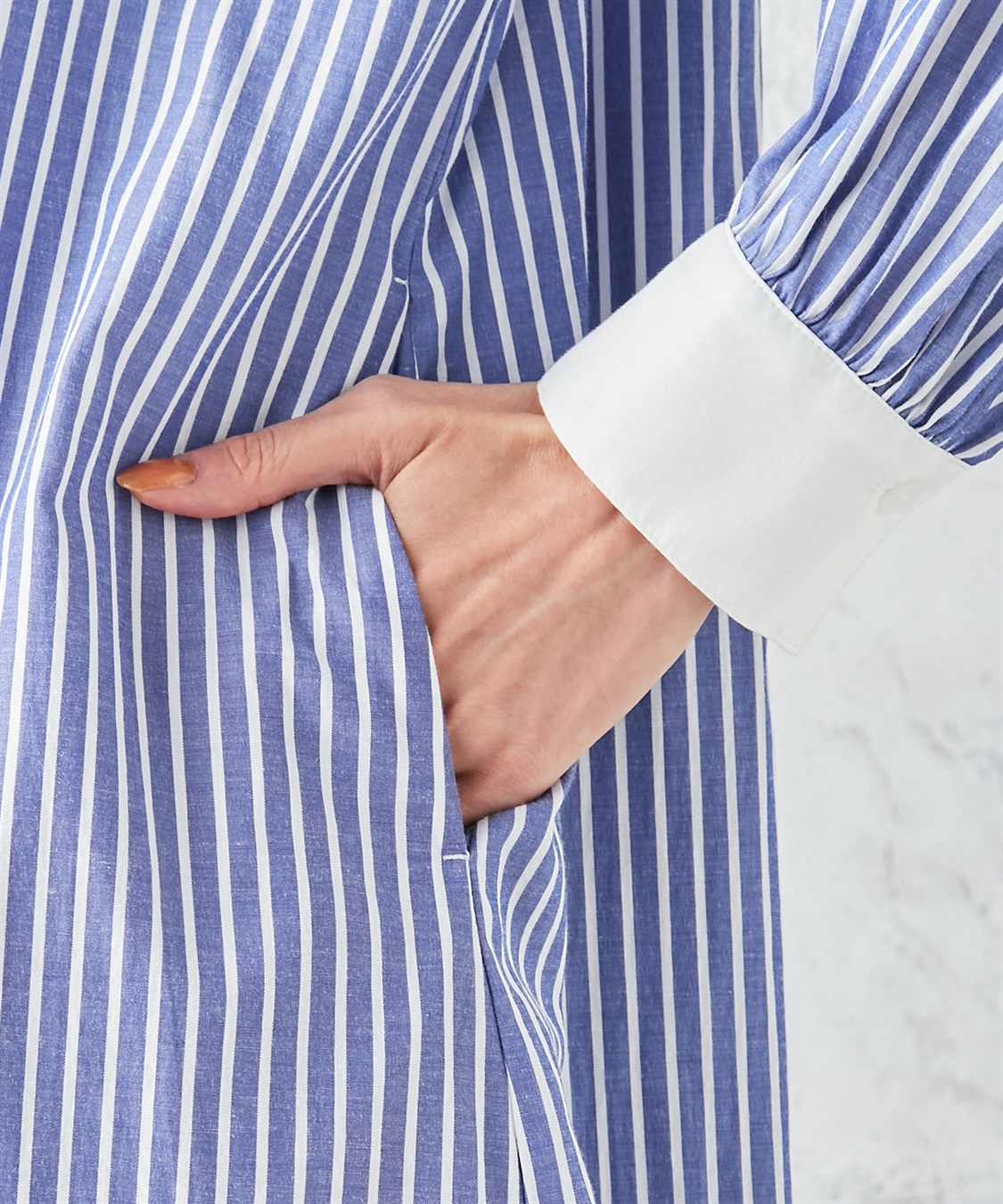 Petit Honfleur ストライプロングシャツワンピース_sub_5