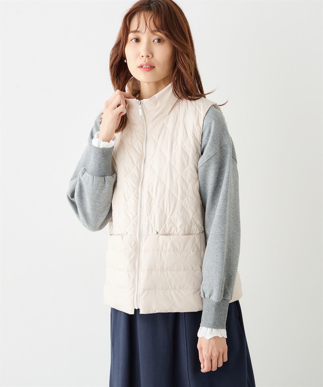 Petit Honfleur ハイブリットダウンベスト_sub_4