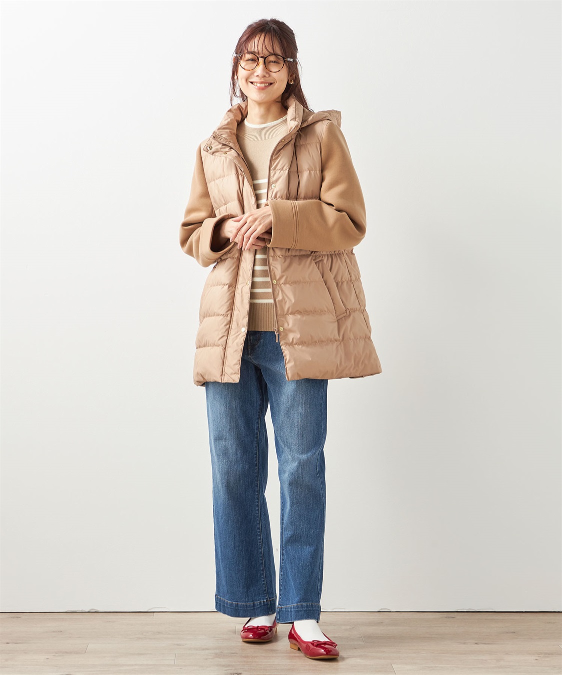 ☆新品タグ付☆プチオンフルール　ダウンコート　ダウンジャケット ネイビー 11号 ダウンコート Petit Honfleur｜クロスプラス公式通販サイト