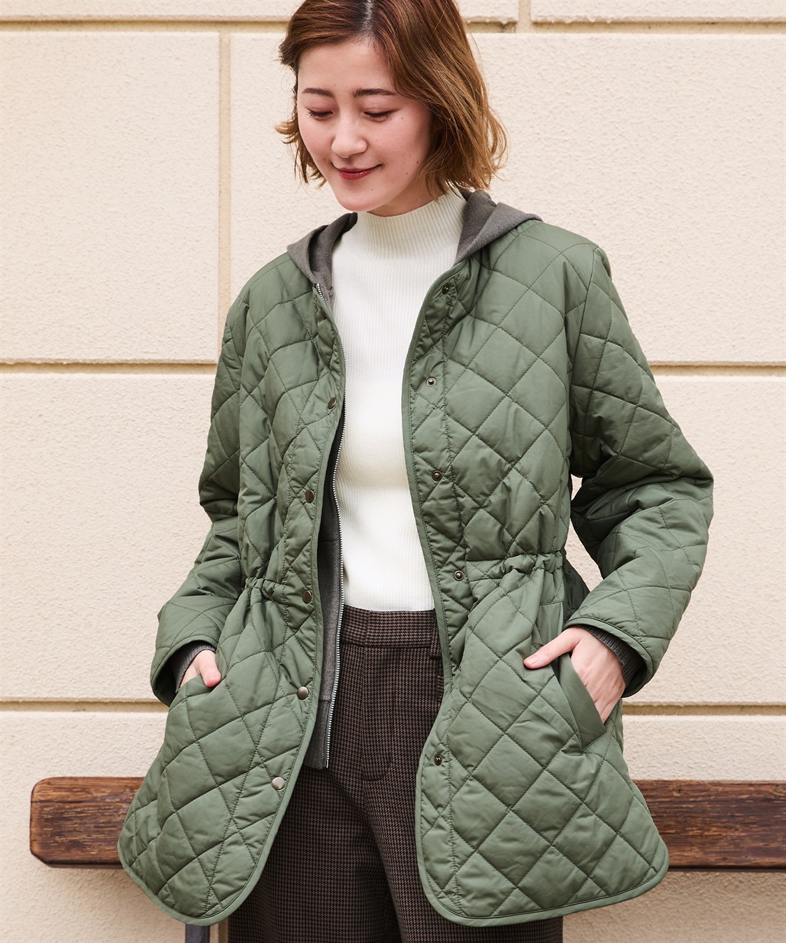 Petit Honfleur ドロストキルトコート_sub_2