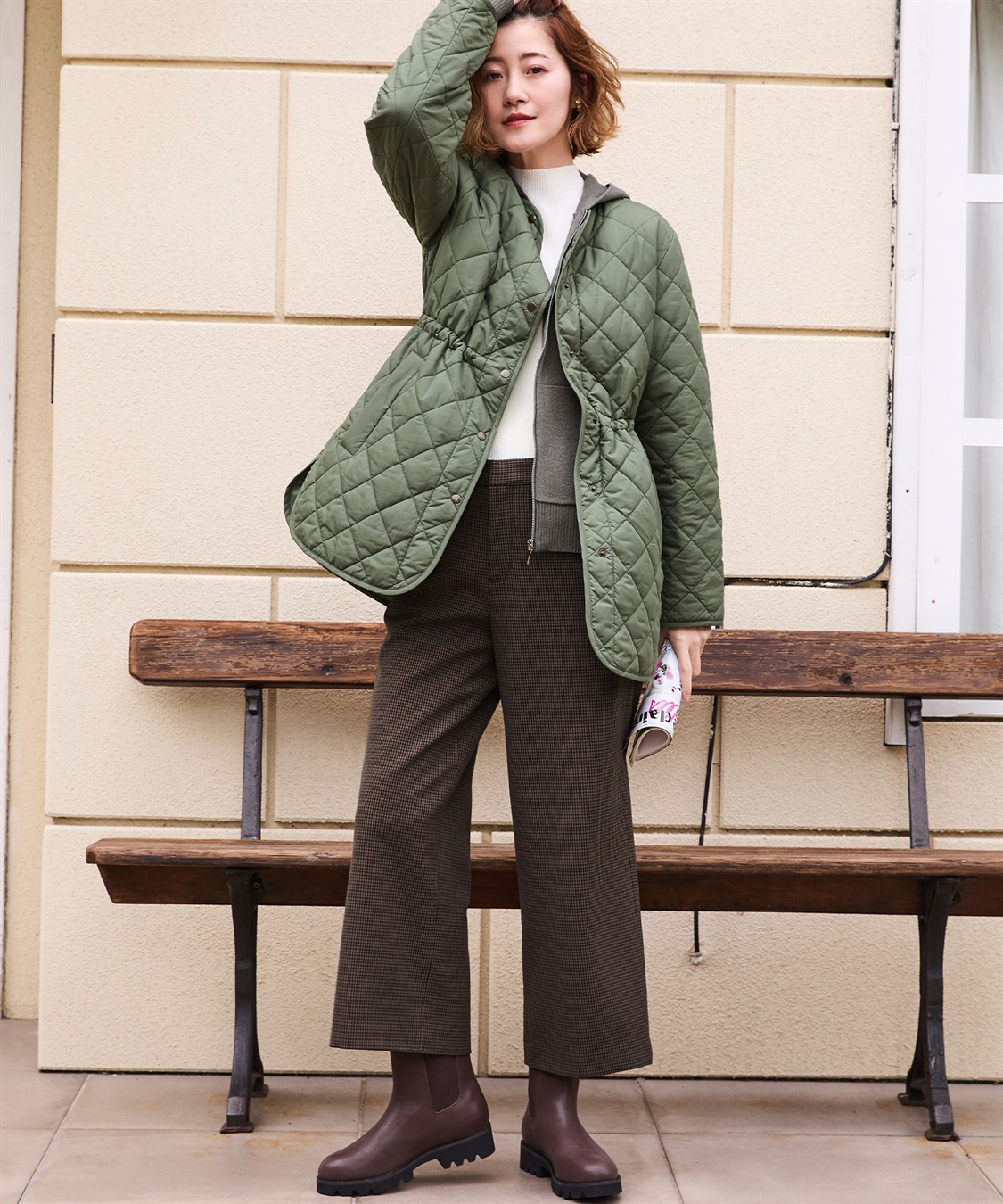 Petit Honfleur ドロストキルトコート_sub_16