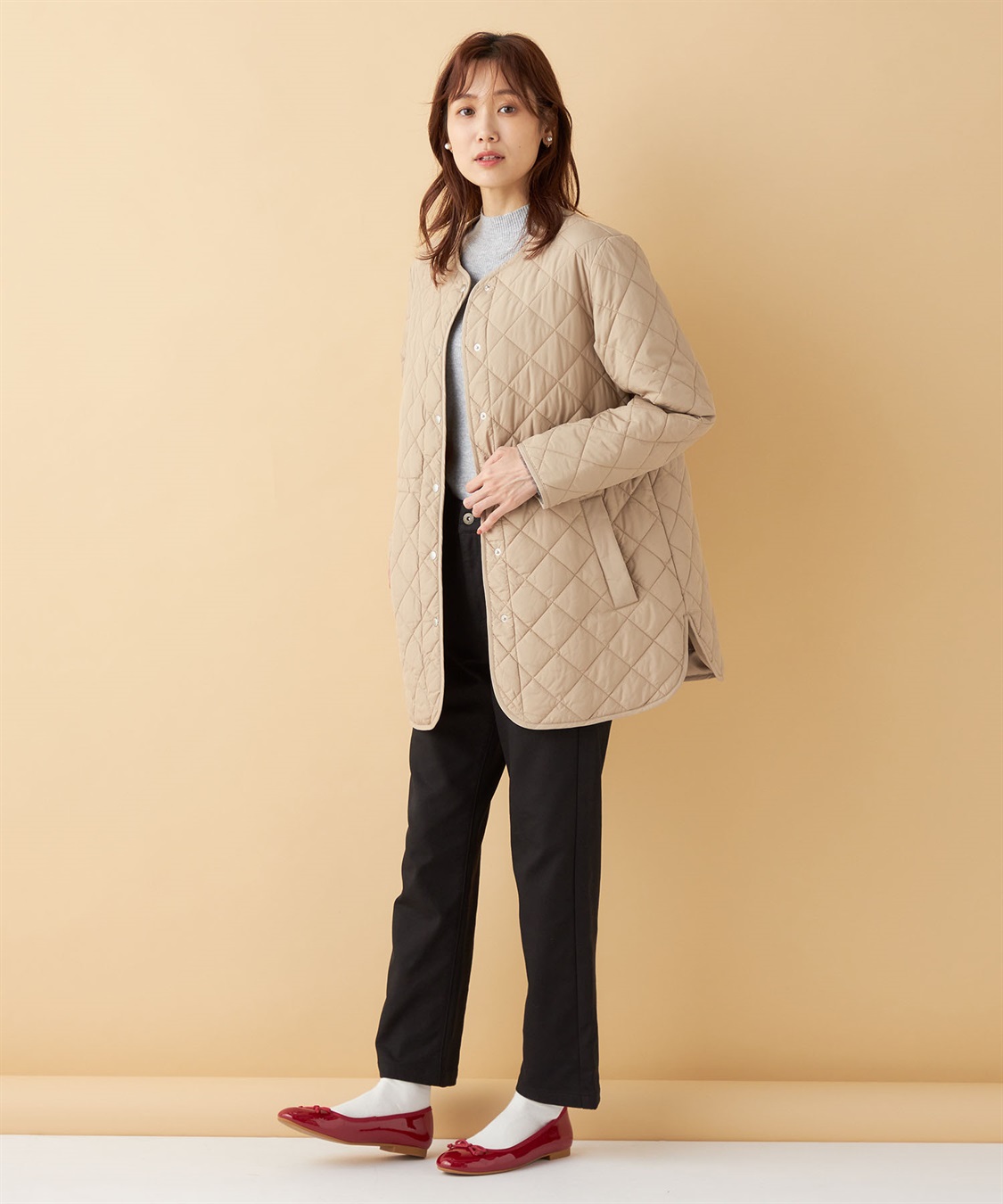 Petit Honfleur ドロストキルトコート_sub_23