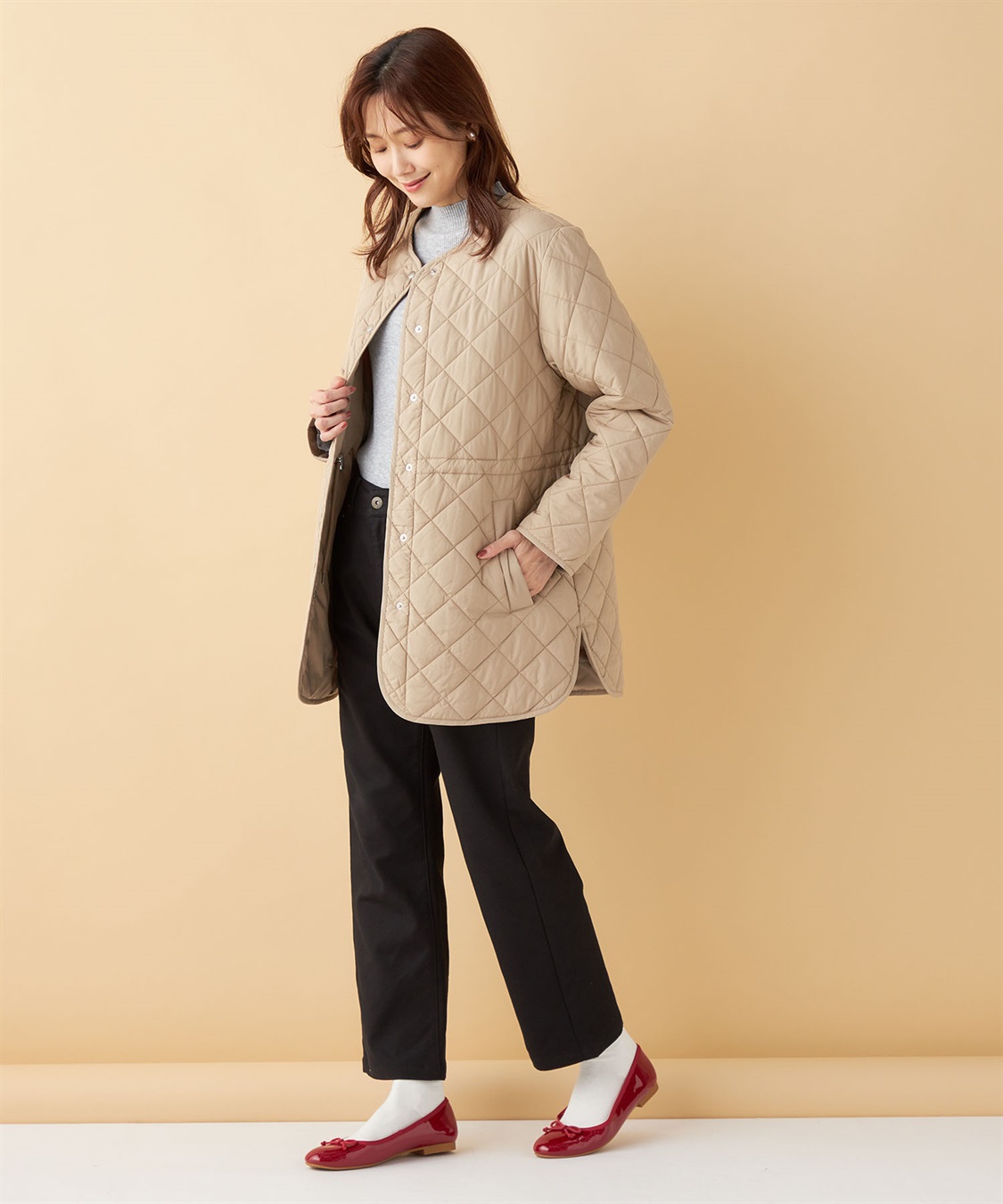 Petit Honfleur ドロストキルトコート_sub_24