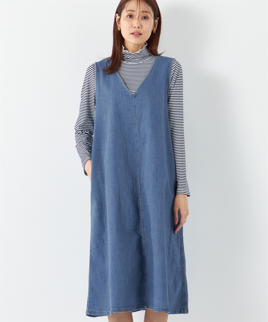 Petit Honfleur デニムジャンパースカート_sub_2