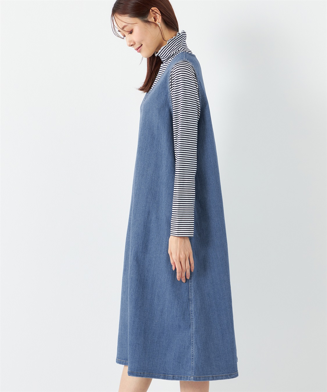 Petit Honfleur デニムジャンパースカート_sub_3