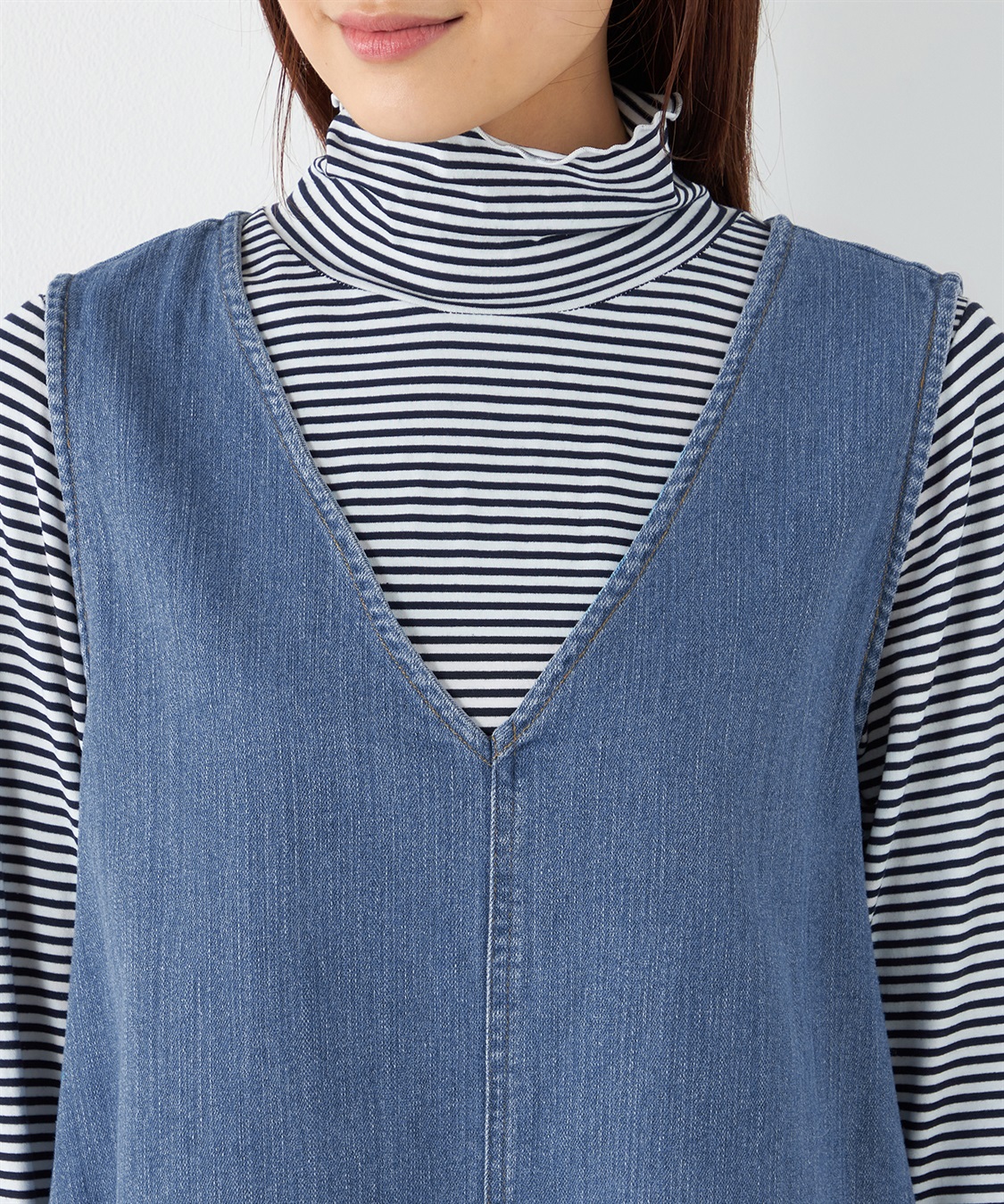 Petit Honfleur デニムジャンパースカート_sub_5