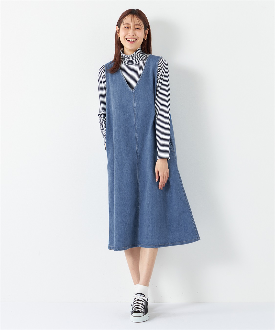 Petit Honfleur デニムジャンパースカート_sub_11