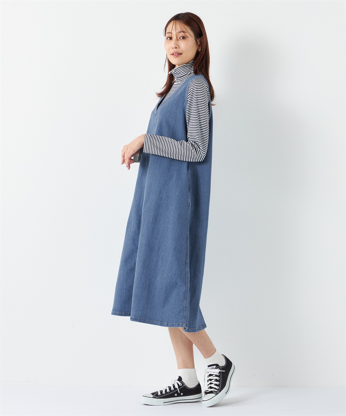 Petit Honfleur デニムジャンパースカート_sub_12