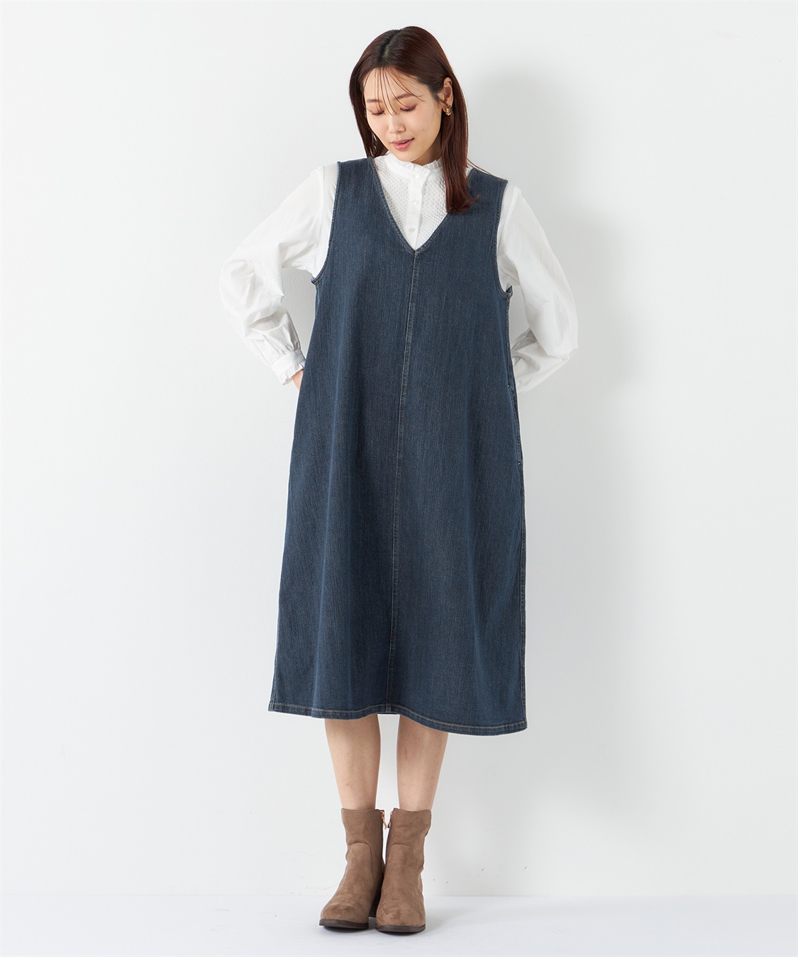 Petit Honfleur デニムジャンパースカート_sub_15