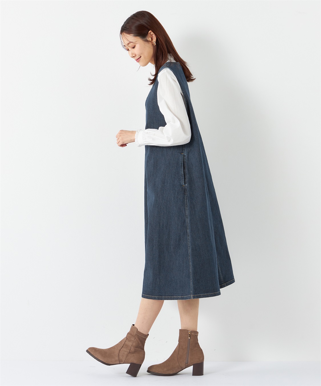 Petit Honfleur デニムジャンパースカート_sub_16