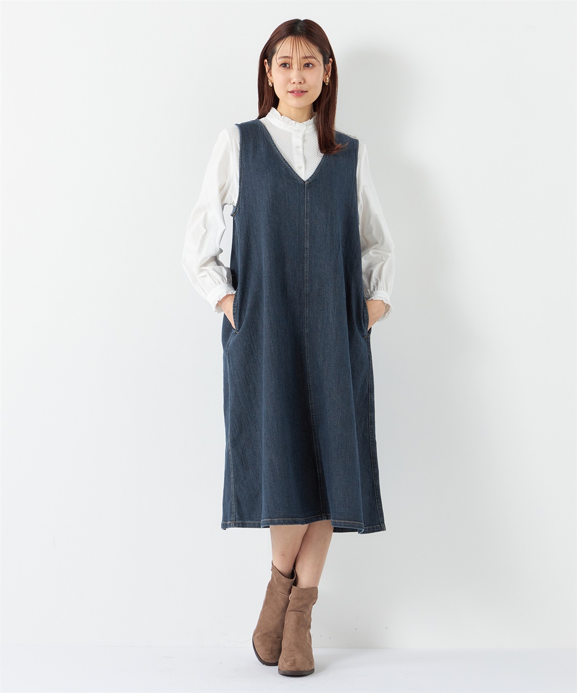 Petit Honfleur デニムジャンパースカート_sub_17