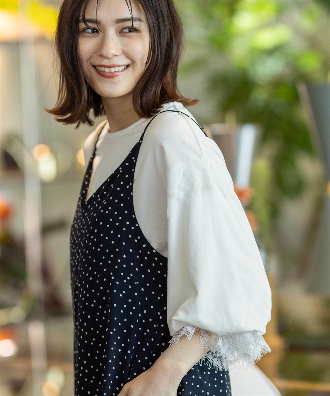 美品 サンローランパリ ドット レーヨン とろみ ミニワンピース チュニック36 チュニック 50代 40代 30代 レディース 半袖 ミニワンピース フレア