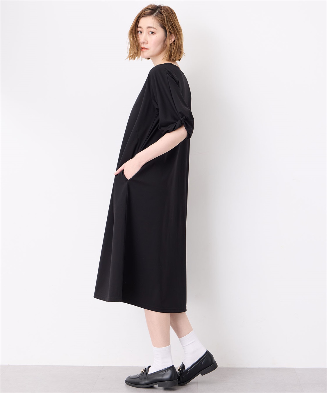 Petit Honfleur ねじりスリーブカノコワンピース_sub_1