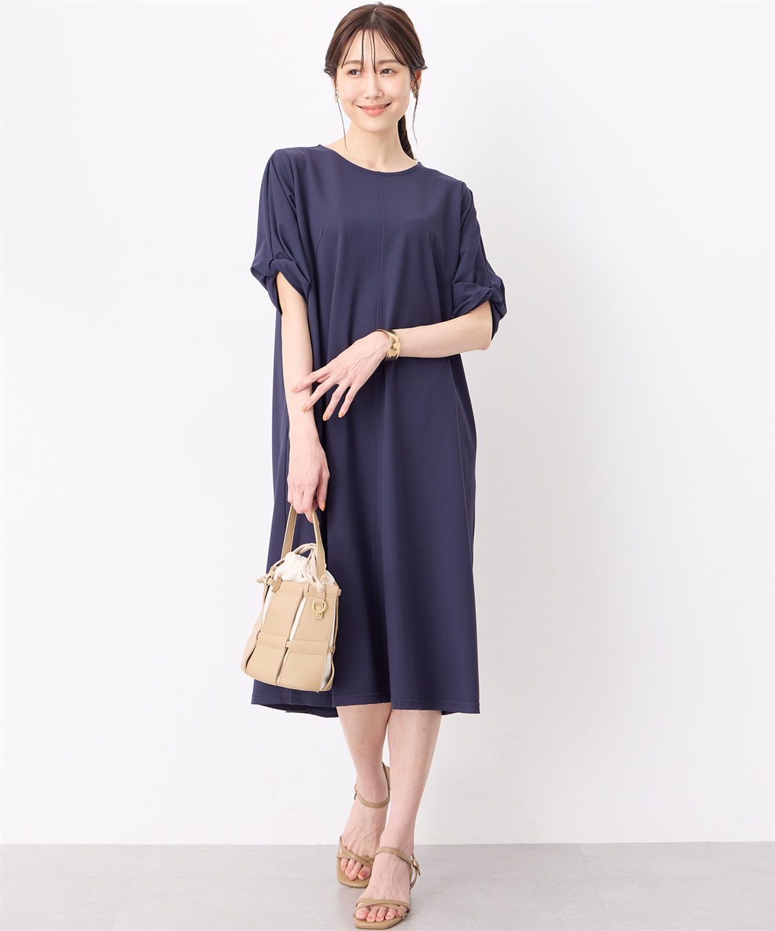 Petit Honfleur ねじりスリーブカノコワンピース_sub_7