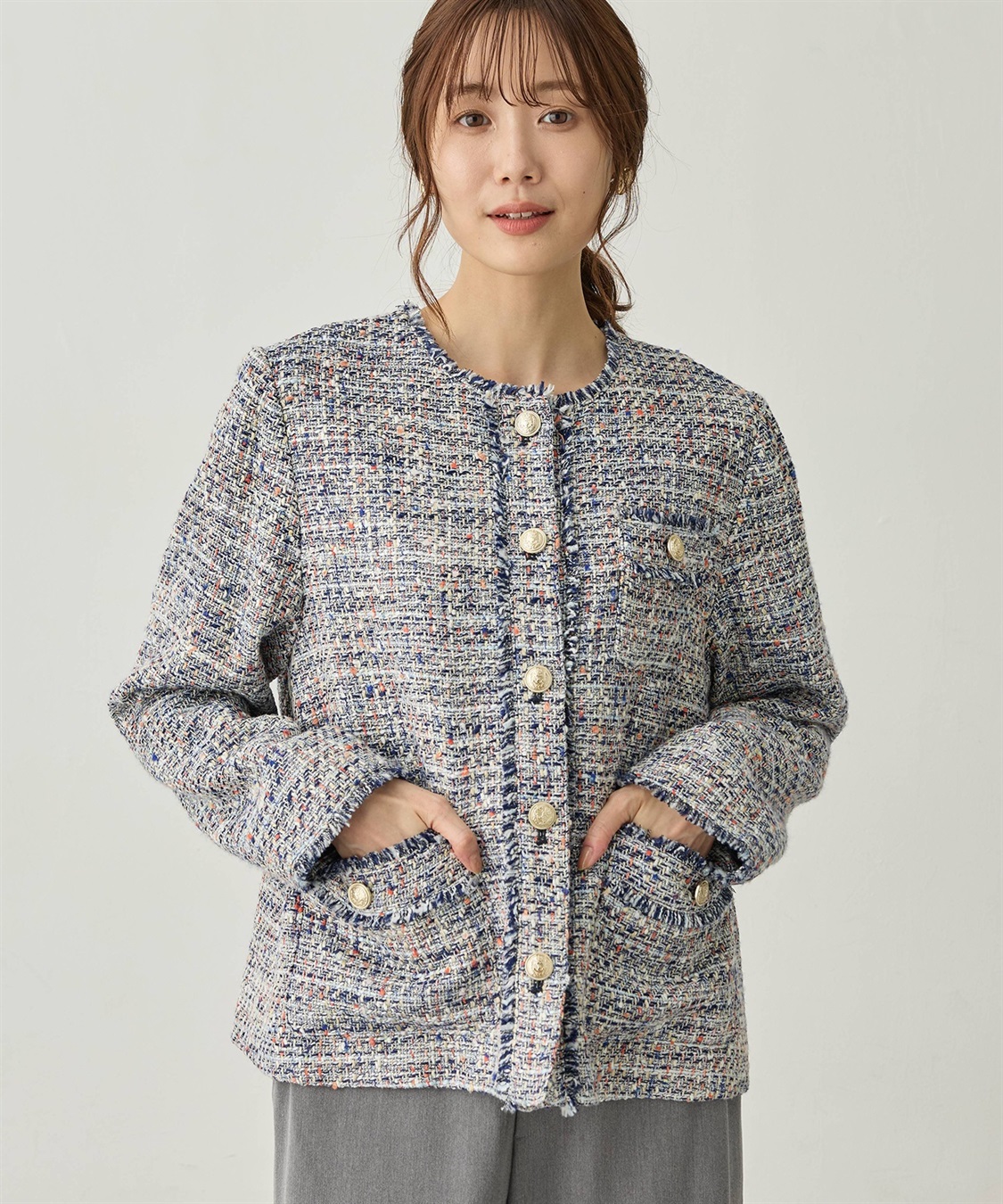 Petit Honfleur ツイードジャケット_sub_2