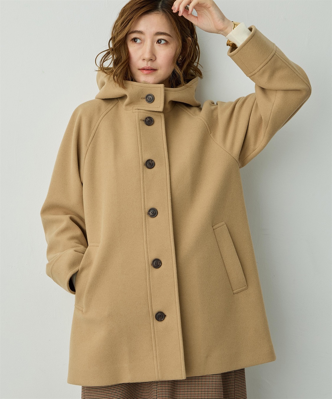 Petit Honfleur フェイクウールコート_sub_2