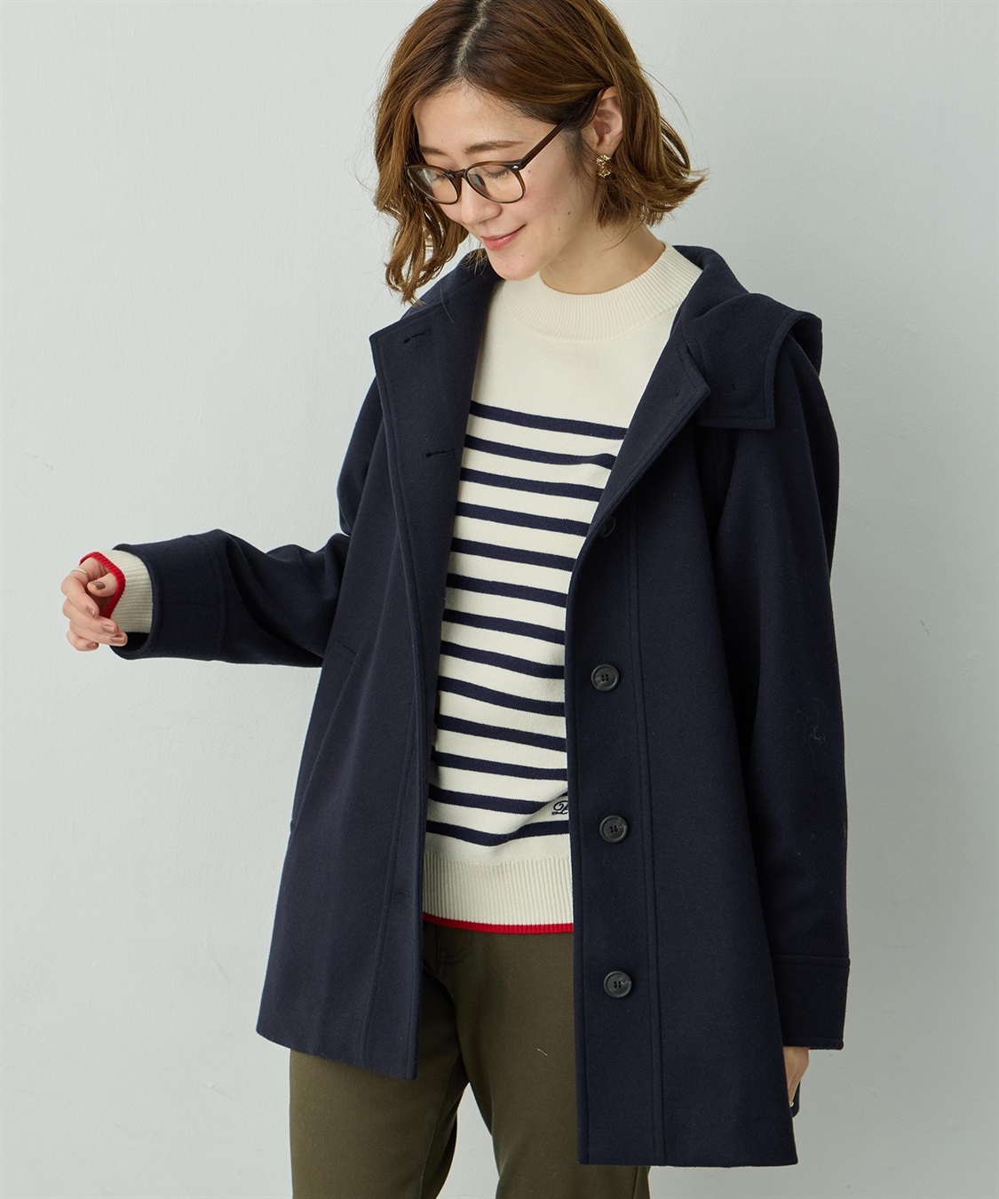 Petit Honfleur フェイクウールコート_sub_6