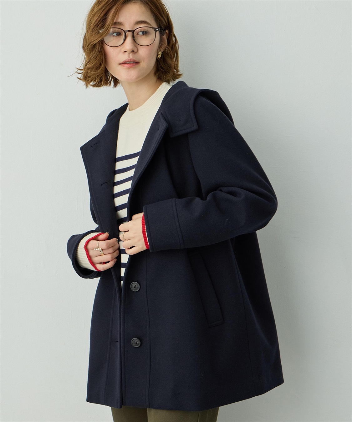 Petit Honfleur フェイクウールコート_sub_7