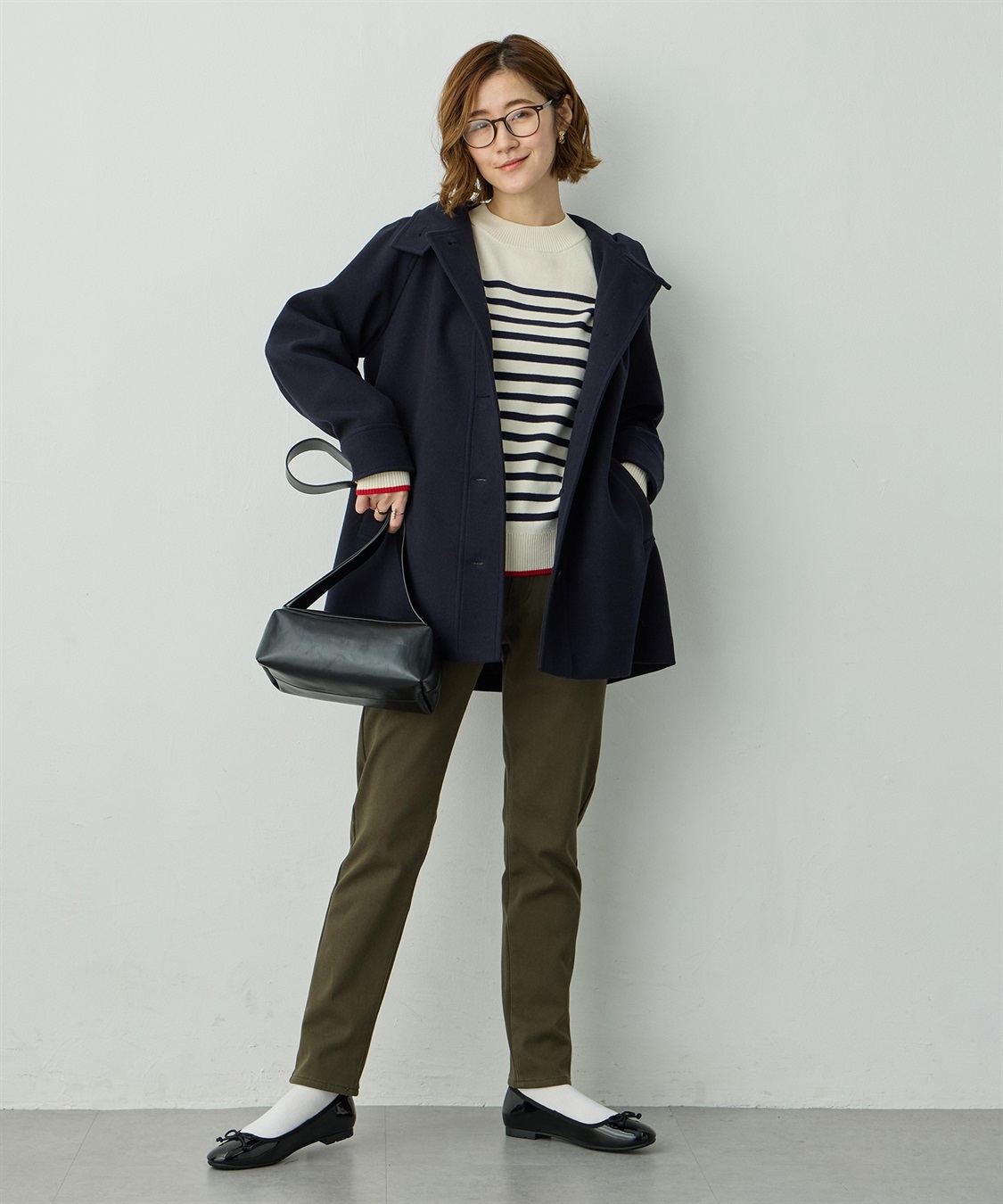 Petit Honfleur フェイクウールコート_sub_10